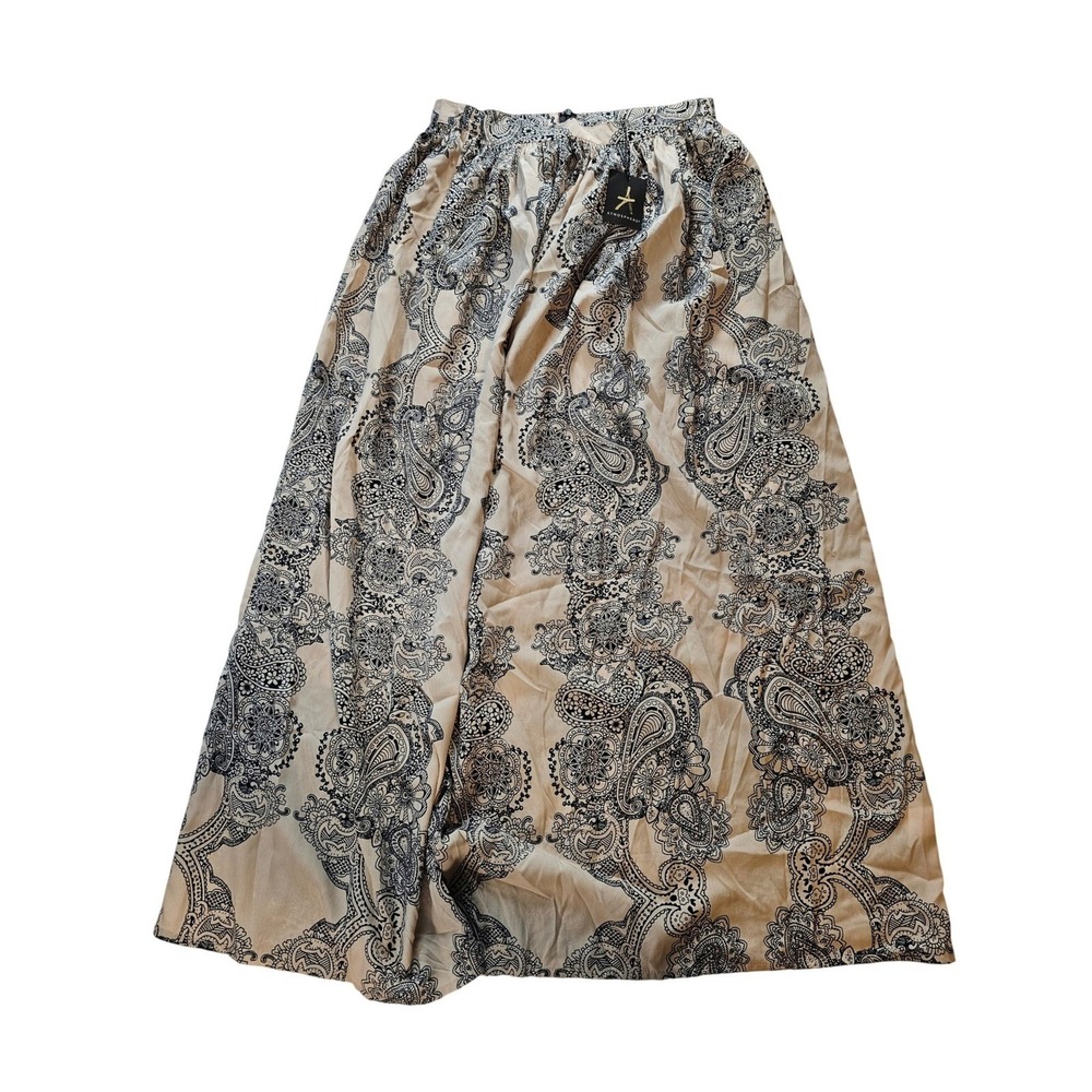 Atmosphere Maxi‎ Skirt Women 12 Beige Paisley Boho Flowy Festival